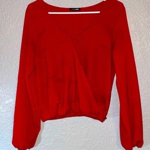 WORN ONCE Fashion Nova cropped blouse